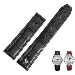 For MAURICE LACROIX Eliros Watchband First Layer Calfskin Wrist Band 20mm 22mm Black Brown Cow Genuine Leather Strap Watch Bands207C