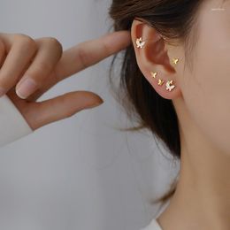 Stud Earrings 925 Sterling Silver Earring Gold Various Butterfly Cute Small Mini Pretty Female Girl Ear Jewellery