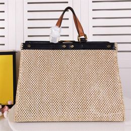 Tote Bag Large Capacity Package Women Shopping Bag Crochet Letter High Quality Lock Artwork Plain Travel Bags 321Q