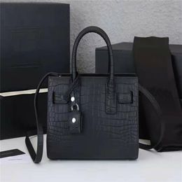 Top Quality Designer Crocodile Pattern Organ Bags Genuine Leather Women Shop Totes Silver Hardware One More Strap Shoulder Bag Fas226s