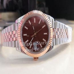 12 Style 41mm Watches Men's Everose Rose Gold Watch Jubilee Bracelet Men BP 2813 Movement Chocolate Brown Wimbledon Crystal L244F