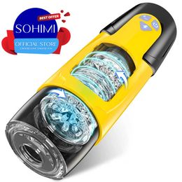 Sohimi Dark Knight Automatic Male Masturbator Vacuum Electric Cup For Men Real Vaginal Suction Pocket Blowjob Adult Sex Toys