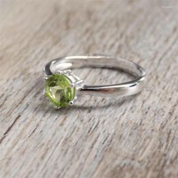 Wedding Rings Eparbers Classic 6 Design Bridal Solitaire Engagement Ring Young Olive Green Birthstone For Women Female Jewellery