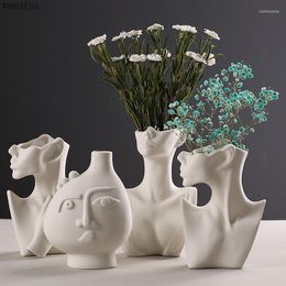 Vases WDDSXXJSL Ceramic Body Art Vase High Temperature Firing Home Living Room Flower Arrangement Ornaments Creative