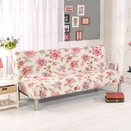 Chair Covers 30 Flower Printed Universal Spandex Elastic Sofa Cover Stretch Anti-dity Bench No Armrest Folding Bed