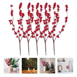 Party Decoration Berry Artificial Christmas Red Stems Fake Decorations Branches Pickswreath Berries Stem Floral Arrangements Flowers Tree