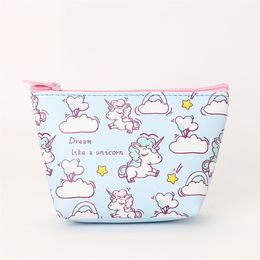 Women Makeup Cosmetic Bag Unicorn Make Up Toiletry Designer Girls Travel Organizer Pu Leather Lovely Purse Ladies Easy Carry Size244A