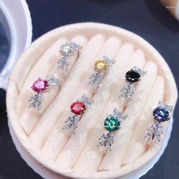 Cluster Rings Classic Wedding Ring For Woman 1ct VVS Grade Moissanite 18K Gold Plating 925 Silver Gemstone Jewellery