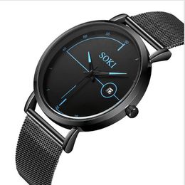 New arrival Casual men and women watches business models quartz watch steel strap simple student sports watch explosion2856