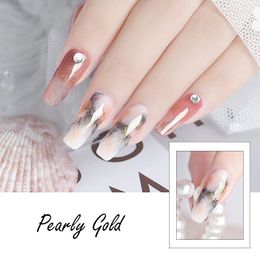 Nail Gel SKVP Pearl Fingernails Golden Silver Blooming Liquid 8ML Clear Polish Transparent Watercolour Clouds Galaxy Flash