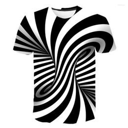 Men's T Shirts Stripe Graphic Print T-Shirt Men 2023 Summer Round Neck Short Sleeve Tops Casual Tees 3D Abstract Plus Size Loose Tshirts