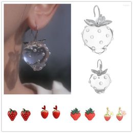 Stud Earrings Timlee E131 Originality Cute Red Strawberry Alloy Studs Temperament Jewellery Wholesale