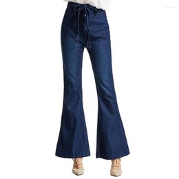 Women's Jeans Flare Woman Autumn Winter High Waist Women Trousers Elastic Plus Femlae Loose Denim Jean Pant Retro Wide Leg Pants