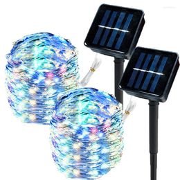 Strings 2Sets Solar Lighting String Fairy Lights 30M 300 LED Waterproof Outdoor Garland Power Lamp Christmas For Garden Decoration