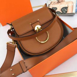 Crossbody Bag Women Handbag Removable Wide Shoulder Strap Genuine Leather Handbags Large Capacity Flip Wallet Gold Hardware High Quality case