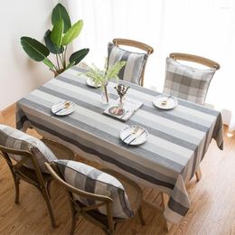 Table Cloth Striped Tablecloth Waterproof Cotton Linen Kitchen ClothRectangular Living Room Wedding Mantel Mesa Mat