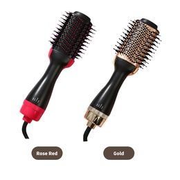 Travel Hair Dryer Brush Styling Tool Negative Ionic Home Salon 3 In 1 Hot Air Electric For Straighten Curl Volumizer US Plug