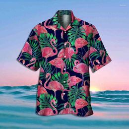 Men's Casual Shirts Summer Men's Hawaiian Travel Lapel Tops Ladies Beach Vacation Fashion Male Oversized Blouse