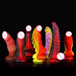 Beauty Items New Silicone Monster Dildo ButtPlug Anal sexy Toy For Women Men Masturbators Tentacle Fantasy Faloimetor sexytoys