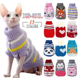 Dog Apparel Warm Cat Clothes Winter Christmas Sweater Cartoon Print Knitting Costume Puppy Coat Pet For Small Large Dogs