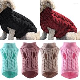 Dog Apparel Solid Color Chihuahua Yorkie Coat Clothing Warm Sweaters Pet Supplies Winter Clothes For Dogs Twist Knit