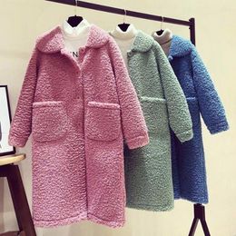 Women's Fur 2023 Autumn Plush Coat Female Elegant Faux Solid Color Thick Warm Long Sleeve Jacket Winter