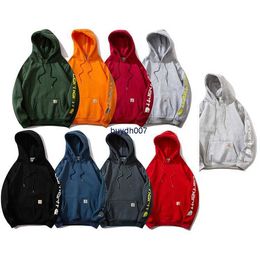 Men's Hoodie Sweatshirt Fashion Designer Brand Carhart Winter Plush Arm Print Youth Hip Hop Personality Street Skateboard Culture