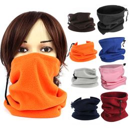 Bandanas Autumn Winter Fleece Hat Cycling Headwear Outdoor Sport Scarf Ear Warmer Men Women FaceMask Drawcord Camping Hiking Neck