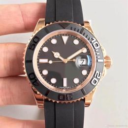 Men's watch 18CT rose gold shell 116655 series 40MM ceramic bezel sapphire glass automatic mechanical movement rubber strap267c
