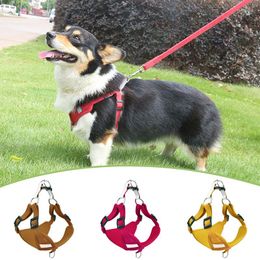 Dog Collars Reflective Pet Harness For Small Medium Dogs Cats Adjustable Chest Vest Leash Breathable Accessories