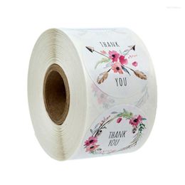 Jewellery Pouches 1 Inch Thank You Floral Sticker Sealing Labels 500pcs/roll 6 Designs For Envelope Seals Invitation Cards Gift Box Decor
