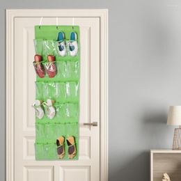 Storage Bags Over The Door Hanging Organiser Good Load-bearing PVC 24 Pockets Space Saving Shoe Holder For Home Behind Closet
