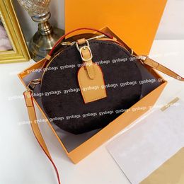 2021 Luxury Women Purses Mini Circle Bags Designers Handbags Circular Crossbody Shoulder Phone Bag with Printed Flower Fashion Cut282t