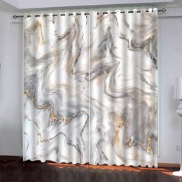 Curtain Curtains Decoration European 3D For Living Room Blackout Solid Color Marble Effect Bedroom