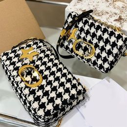 Womens Shoulder Bag Tweed Chain Strap Handbag Jacquard Crossbody Bags Wallet Designer Purse Luxurys Designer Bags Handbags Purses 254J