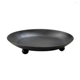 Candle Holders Gift Home Decoration Stable Durable Pedestal Pillar Plate Iron Black Simple Wedding Party Holder Festival Modern Art