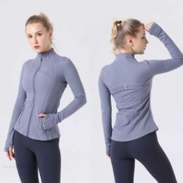 women's Fashion jacket Spring and Autumn Tight-fitting Thin Sportswear Training Running Gym lu-088 Yoga solid Colour cardigan good top