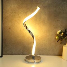 Table Lamps Modern LED Spiral Lamp Curved Desktop Cool White Warm Bedside Reading Night Lights For Bedroom Study Decoration