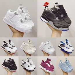 2023 OG 4 Children basketball shoes Mens Boy Girl 4s Purple University Blue sneakers White Sail black cat sports trainers size eur 22-37