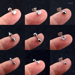 Stud Earrings 1PCS Fashion Goth Personalized Zirconia Mens Jewellery Triangle Stainless Steel Woman Ball