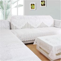 Chair Covers 2023 White Pure Sofa Towels Dustproof Four Seasons Universal Towel Antiskid Cushion Modern Backrest Cover