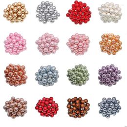 Party Decoration 100Pcs Artificial Pearl Flower Stamens Cherry Mini Berries Plastic Fake Fruit Wedding DIY Gift Box Decorated Xmas Wreaths