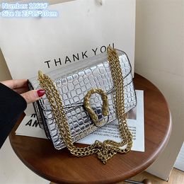 Whole factory ladies leathers shoulder bags this year's fashion stereotypes embossed stone chain bag flip crocodile handb253O