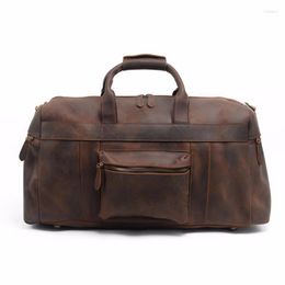Duffel Bags Luufan Big Bag Large Capacity Travel Gigantic Genuine Leather Duffle Handbags 60cm Roomy Hand Luggage Business Trip