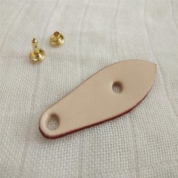 Real vachetta replacement Leather Zipper Puller For branded Purse Nature Colour Leaf Shape205T