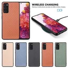 Carbon Fibre Leather Cases For Samsung S23 Ultra S22 Plus A33 5G A04E A34 A54 A14 A04 Note 20 Business Luxury Vertical Shockproof Back Cover Hybrid Soft TPU Phone Skin