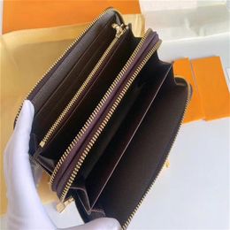 wallet Women's Double zipper Female Designer Purse Fashion Card Holder Pocket Long Women Bag with Box 19x10cm275Z