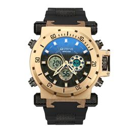 Stryve 5ATM Waterproof S8015 Mens Diving Watches Sport Brand Luxury Led Digital s White WristWatch Relogio Masculinomale W2256