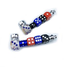 Cool Colourful Dice Style Pipes Portable Removable Philtre Silver Screen Bowl Innovative Design Smoking Handpipes Hand Cigarette Holder