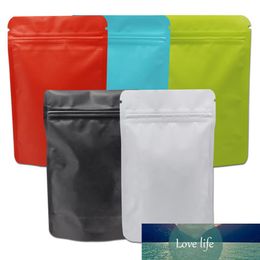 50pcsLot Stand Up Resealable Pure Aluminium Foilk Storage Bag Coffee Powder Packing Self Seal Matte Package Bag